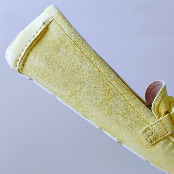 Women Cole Haan Women\'s Emmie Knot Suede Driver in Cheerful & Soft Color Pale Banana